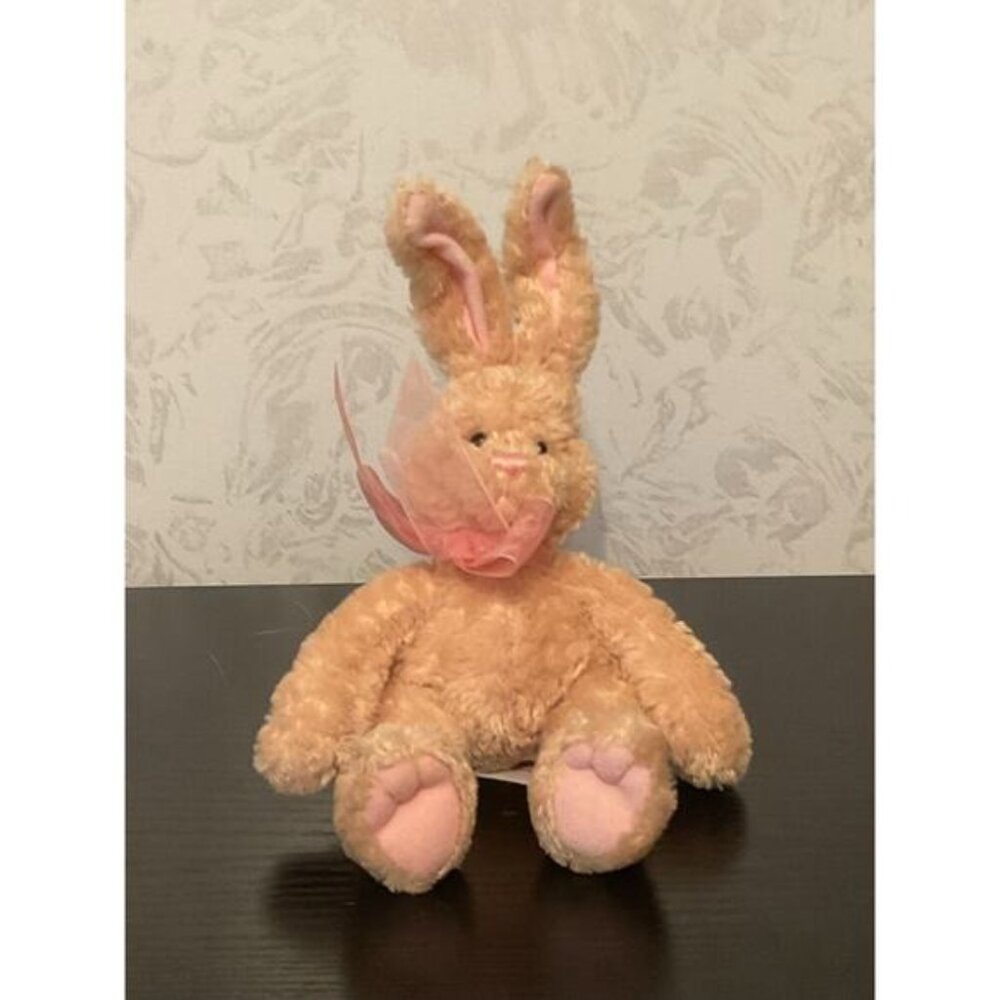 Gund Binker Easter Bunny Rabbit Plush With Pink Bow Stuffed Animal